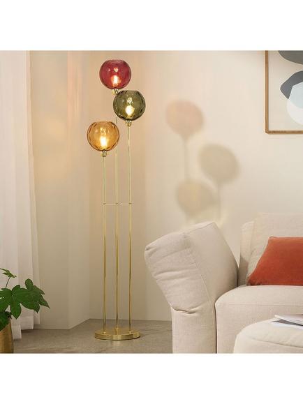 MADE Ilaria Triple Glass Shade Floor Lamp, Green/Multi - view 2, Green