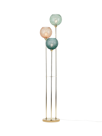 MADE Ilaria Triple Glass Shade Floor Lamp, Pink/Multi, Pink