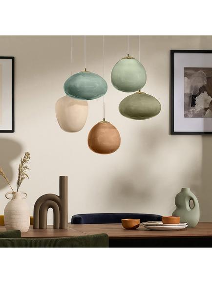 MADE Adrienne 5 Glass Shade Pendant Cluster Ceiling Light, Green - view 2, Green