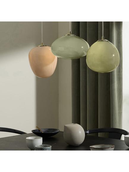 MADE Adrienne 2 Glass Shade Linear Pendant Ceiling Light, Green - view 2, Green