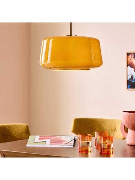 MADE Camilo Glass Pendant Ceiling Light, Amber - view 2, Amber