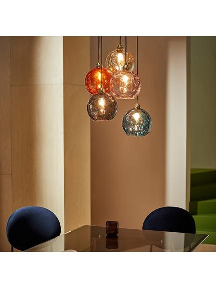 MADE Ilaria 5 Cluster Pendant Ceiling Light, Blue/Red/Multi - view 2, Reed