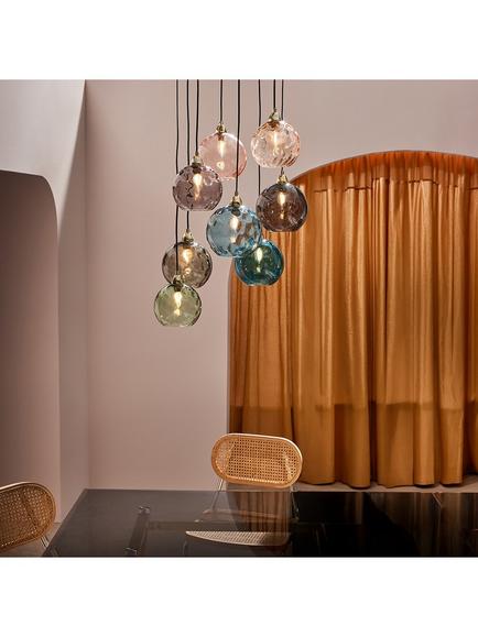 MADE Ilaria 8 Cluster Pendant Ceiling Light, Grey/Blue - view 2, Blue