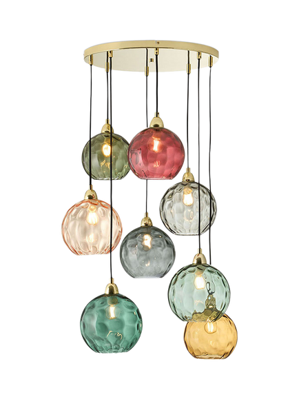 MADE Ilaria 8 Cluster Pendant Ceiling Light, Amber, Amber