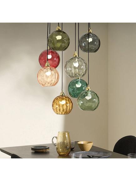 MADE Ilaria 8 Cluster Pendant Ceiling Light, Amber - view 2, Amber