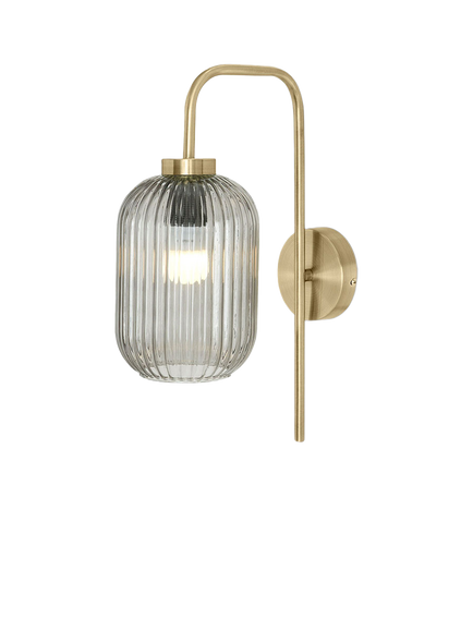 MADE Briz Ribbed Glass Wall Light, Grey, Grey
