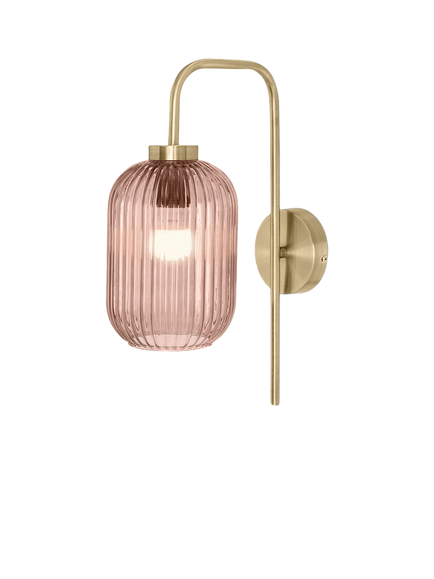 MADE Briz Ribbed Glass Wall Light, Pink, Pink