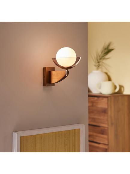 MADE Layla Wood Wall Light, Walnut - view 2, Walnut