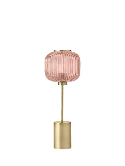 MADE Briz Ribbed Glass Table Lamp, Pink - view 2, Pink