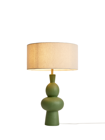 MADE Freyja Ceramic Base Table Lamp, Green, Green