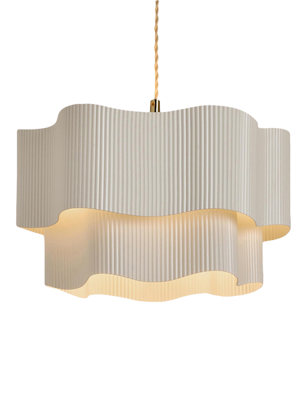 MADE Sydney Pleated Easyfit Ceiling Lampshade, Cream, Cream