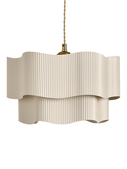 MADE Sydney Pleated Easyfit Ceiling Lampshade, Cream - view 2, Cream