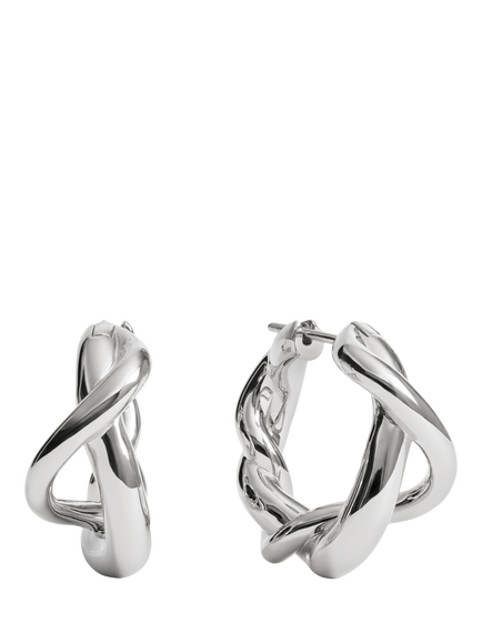 Monica Vinader Ochre Medium Twisted Hoop Earrings, Silver, Silver