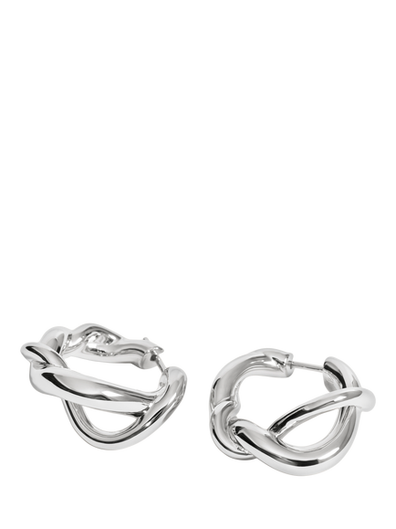 Monica Vinader Ochre Medium Twisted Hoop Earrings, Silver - view 2, Silver
