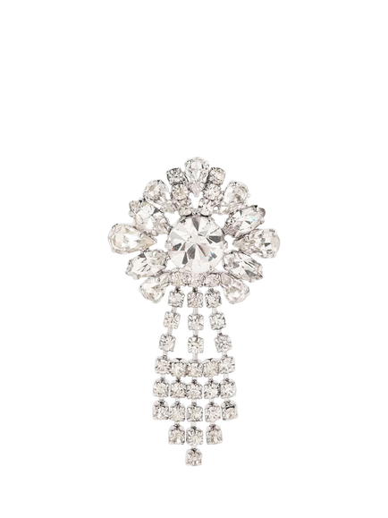 Pre-loved Edwardian Revival Swarovski Crystal Brooch, Silver, Silver