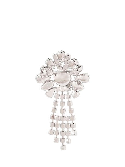 Pre-loved Edwardian Revival Swarovski Crystal Brooch, Silver - view 2, Silver