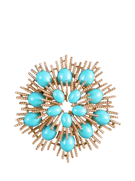 Pre-loved Avon Textured Sunburst Brooch, Gold, Gold