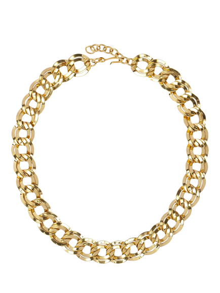 Pre-loved Monet Double Link Chain Necklace, Gold, Gold