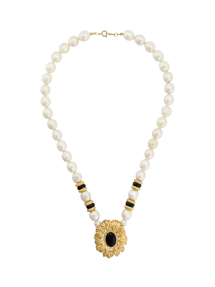 Pre-loved KJL for Avon Faux Pearl Statement Necklace, Gold, Gold