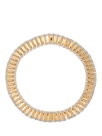 Pre-loved Swarovski Crystal Link Collar Necklace, Gold, Gold