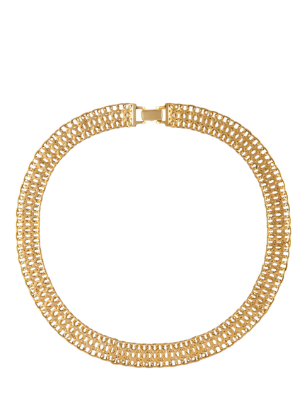 Pre-loved Monet Articulated Watchband Collar Necklace, Gold, Gold