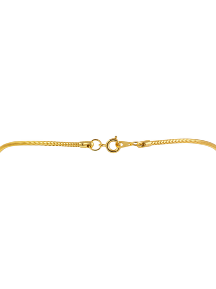 Pre-loved Floral Cloisonné Snake Chain Necklace, Gold - view 2, Gold