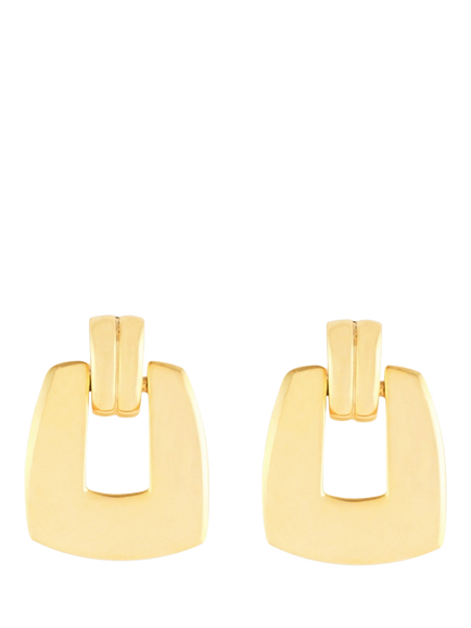 Pre-loved Napier Door Knocker Earrings, Gold, Gold