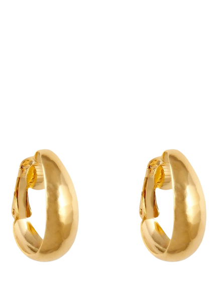 Pre-loved Demi Hoop Clip-On Earrings, Gold, Gold