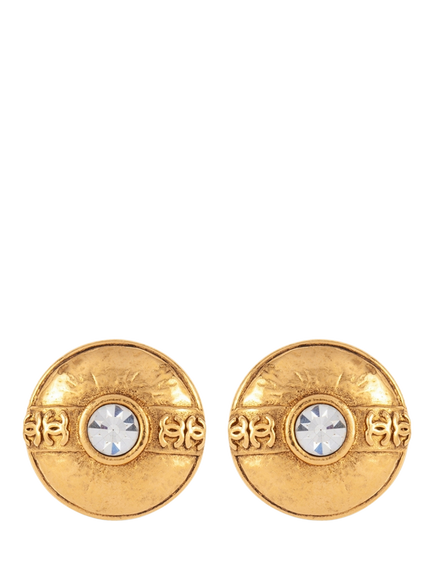 Pre-loved Iconic CC Logo Medallion Clip-On Earrings, Gold, Gold