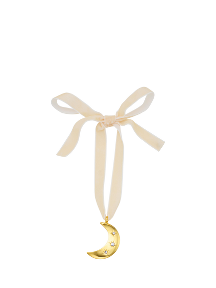 Orelia 18ct Gold Plated Moon Christmas Ornament, Pale Gold