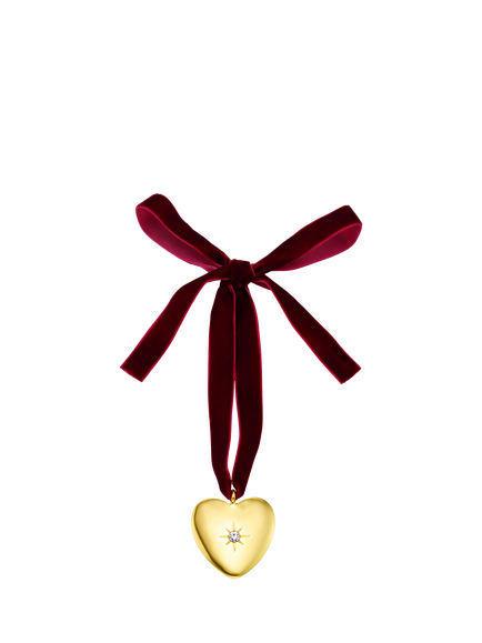 Orelia 18ct Gold Plated Heart Christmas Ornament, Pale Gold