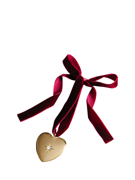 Orelia 18ct Gold Plated Heart Christmas Ornament - view 2, Pale Gold