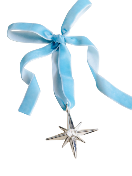 Orelia Silver Star Christmas Ornament - view 2, Silver
