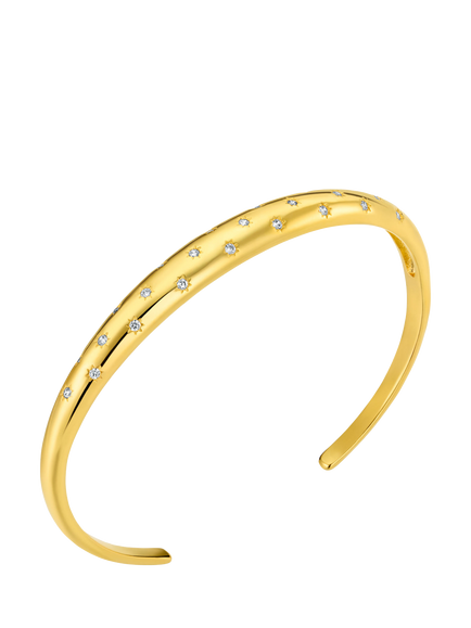 Orelia Starburst Domed Bangle, Crystal, Crystal