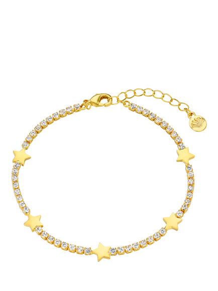Orelia Stationed Star Tennis Bracelet, Crystal, Crystal