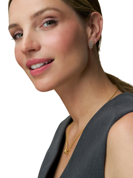 Orelia Starburst Stud and Drop Earrings, Set of 3, Gold - view 2, Crystal