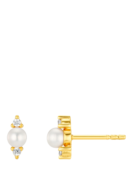 Orelia Pearl and 18ct Gold Plated Stud Earrings, Pearl
