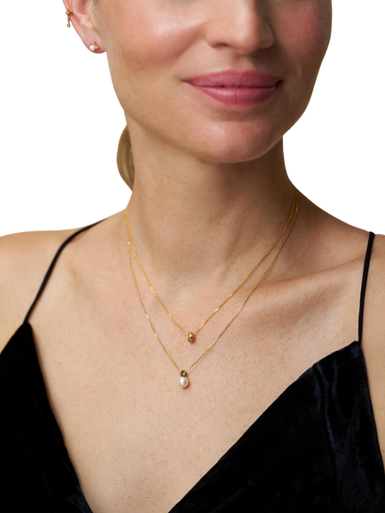 Orelia Pearl and 18ct Gold Plated Stud Earrings - view 2, Pearl