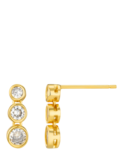 Orelia Crystal Tennis Drop Earrings, Gold, Crystal
