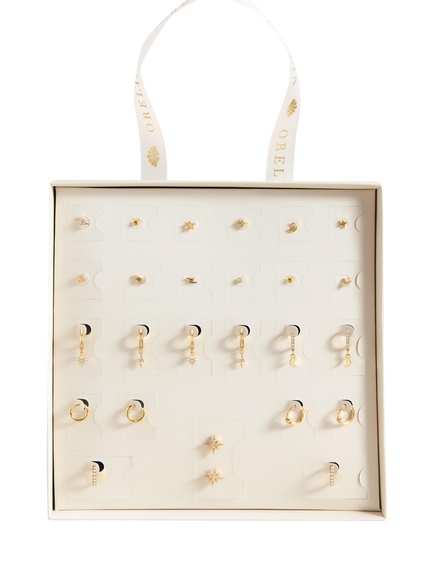 Orelia 25 Days Earring Stacking Advent Calendar Gift Set, Gold - view 2, Gold
