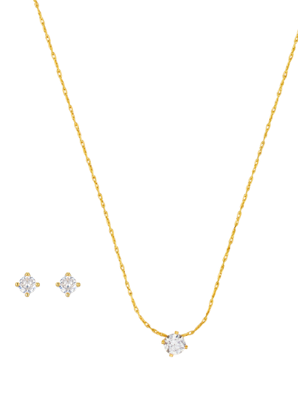 Orelia Fine Crystal Necklace and Stud Earring Gift Set, Crystal