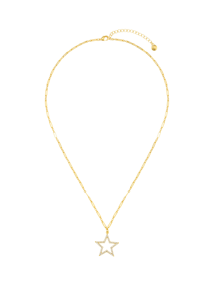 Orelia Crystal Star Pendant Necklace, Gold - view 2, Crystal