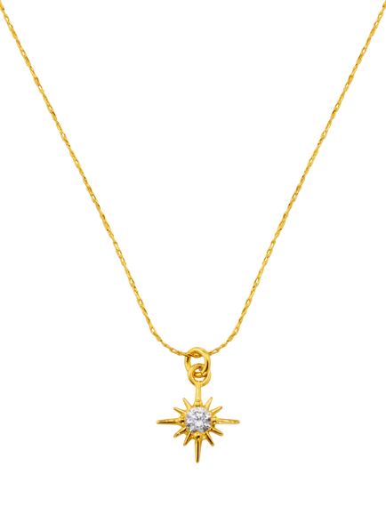 Orelia Crystal Star Pendant Necklace, Gold, Crystal