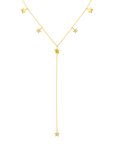 Orelia Lariat Crystal Star Drop Necklace, Gold - view 2, Crystal