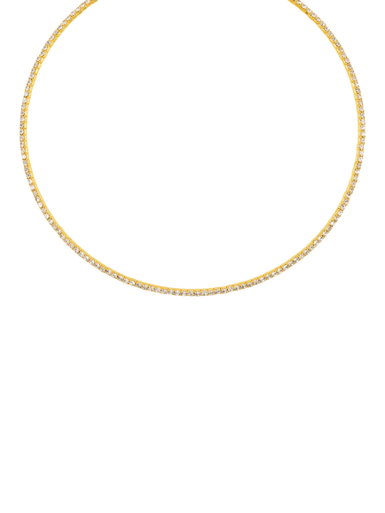 Orelia Crystal Torc Tennis Necklace, Gold, Crystal