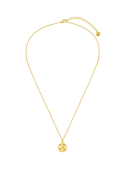 Orelia Crystal Starburst Coin Pendant Necklace, Gold - view 2, Crystal