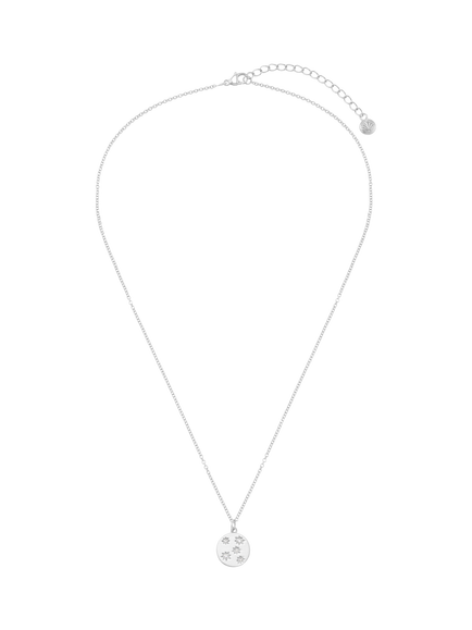 Orelia Crystal Starburst Coin Pendant Necklace, Silver - view 2, Silver