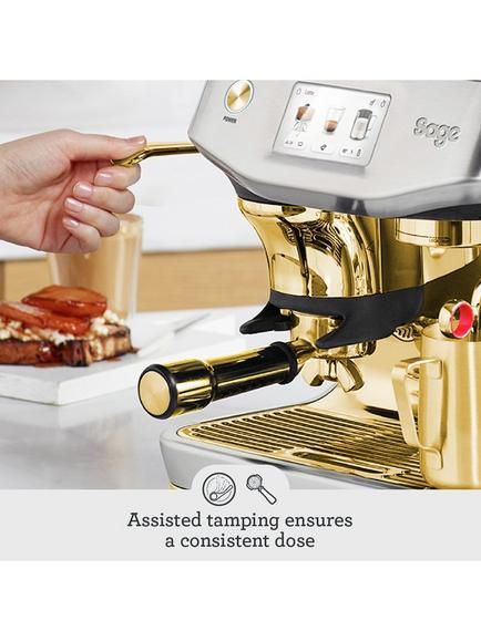 Sage SES882BSB4GUK1 Automatic Bean to Cup Coffee Machine, Brushed Stainless Steel Brass - view 2, Brushed Stainless Steel Brass