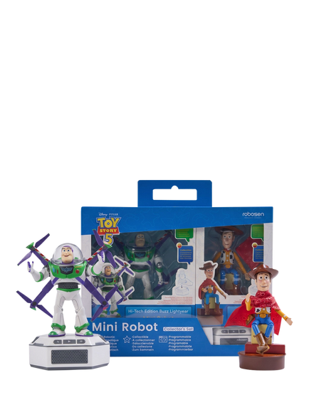 Robosen Toy Story 5 Buzz Lightyear & Woody Mini Robot & Base Set, White