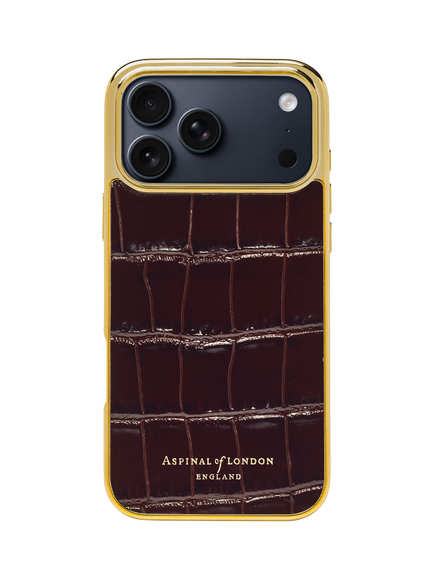 Aspinal of London iPhone 18 Max Leather Phone Case, Amazon Brown, Amazonbrown